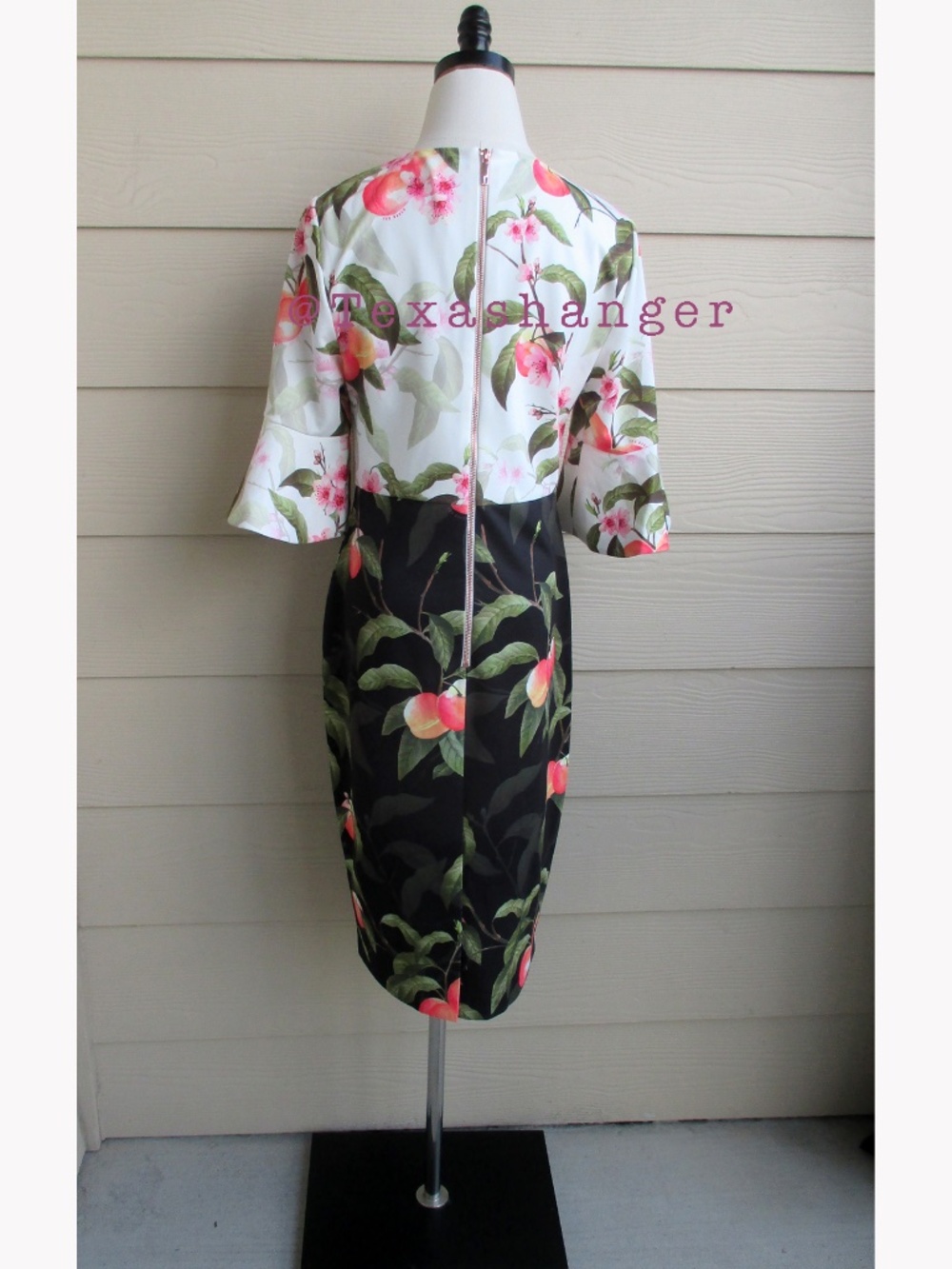 Ted Baker NWT Areea Midi Dress Size 8 Peach Blossom Print - Picture 11 of 16